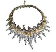 Damiani - Vulcania - Necklace in white gold with white and fancy diamonds 20019290