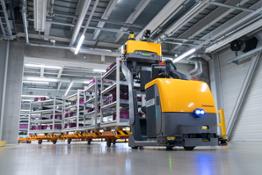 Autonomous tugger train supplying assembly logistics at BMW Group Plant Dingolfing