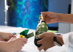 Luftwerk working with the Perrier-Jouet Belle Epoque bottle