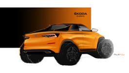 190319-SKODA-Student-Concept-Car-will-be-a-pickup-version-of-the-KODIAQ-sketch