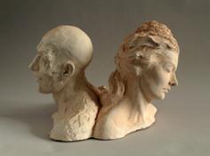 Orfeo e Euridice,2019 terracotta21,5z32,5x32,5 cm