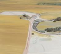 Carol Rhodes, Surface Mine, 2009 - 2011, olio su tavola, cm 50x56.5, Courtesy of the Estate of Carol Rhodes