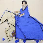 13 - Dama a Caballo en Azul 190x190cm, olio su tela 2017 ©ManoloValdésbySIAE