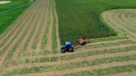 The New Holland T7 tractor at work on the brand's industrial hemp test plot at its facility in New Holland, Pennsylvania 5792