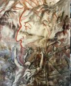 E. Rogai, Dante infernale, vino e colori a olio su tela, 100x70 cm