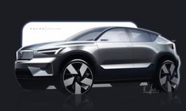 282472 Volvo C40 front three-quarter view sketch created by Katharina Sachs Notice