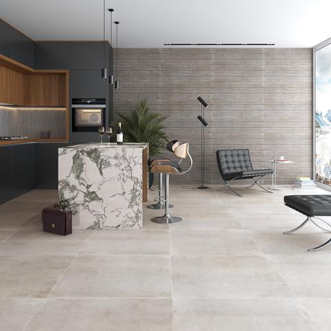 Floor tiles porcelain marbles effect tiles Luna 120X120 - VIVES