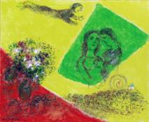 Marc Chagall Les amoureux au carré vert