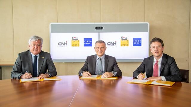 Eni, CNH Industrial e Iveco Group firmano un memorandum d’intesa per  iniziative congiunte di sostenibilità in agricoltura e nei trasporti