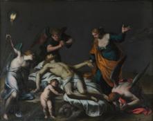 Alessandro Turchi, Cristo morto con Maddalena e angeli, olio su lavagna, 42 x 53 cm, Galleria Borghese, Roma. © Galleria Borg