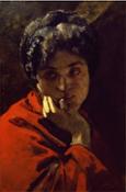 D.Morelli Ritratto di donna in rosso