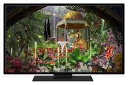 6a blank-white-lcd-tv-screen garden-
