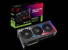ROG Strix GeForce RTX 4070 OC edition packaging and graphics card