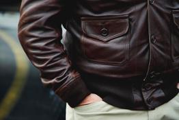A1 Jacket - Brown glossy leather - Crédits   James Munro