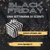 Post Instagram Black Friday Shopping Pacco Regalo Moderno Nero Bianco
