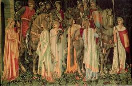 1 Edward Burne-Jones Holy Grail Tapestry-The Arming and Departure of the Knights