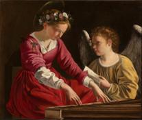 17 Santa Cecilia suona la spinetta e un angelo