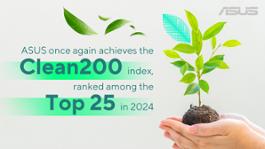 ASUS today announced it has been ranked among the top 25 in the 2024 Clean200.