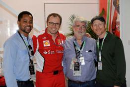 Cuba Gooding Junior George Lucas and Ron Howard with Stefano Domenicali in Monaco