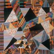 Ottavio Missoni, Arazzo, 1987-88, patchwork di tessuti in maglia, 135x135 cm